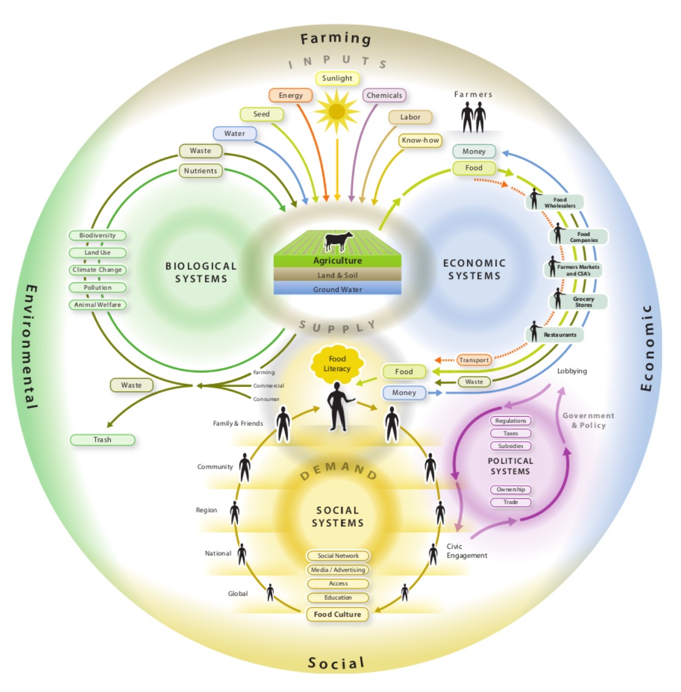 Figure 5: A simplified but holistic food system diagram. 