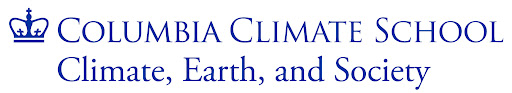 crown logo and blue text which reads: columbia climate school. climate, earth, and society