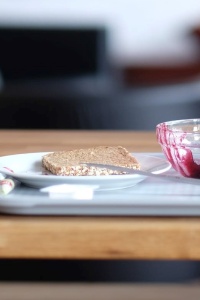 jam and cream on tray