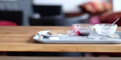 jam and cream on tray