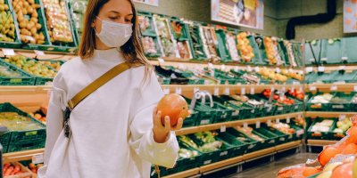 Image: Anna Shevts, Woman wearing mask in supermarket, Pexels, Pexels Licence