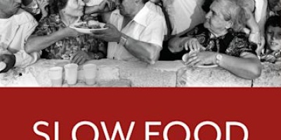 Cover of Slow Food: The Economy and Politics of a Global Movement by Valeria Siniscalchi showing a community sharing food