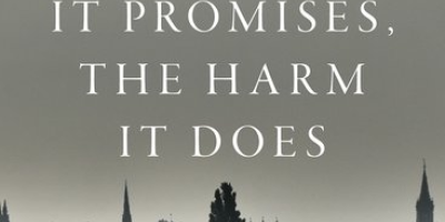 The cover of The Good it Promises, The Harm it Does depicting the silhouette of a calf in a field.