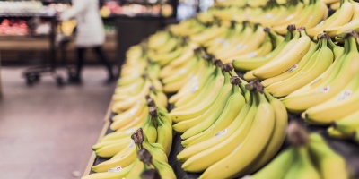 Banana stall in grocery store