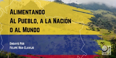 Imagen de un paisaje y la bandera de Colombia