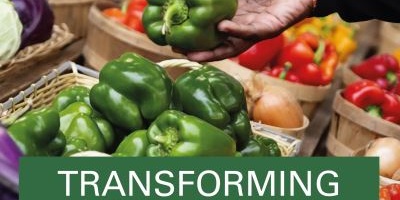 Front cover of book titled Transforming food systems. Veg at a market