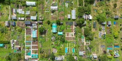 Aerial picture of urban farming. Credit Joe Hayes via Pexels