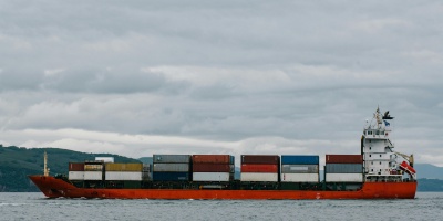 Picture of ship with containers. Credit Julia Volk via Pexels