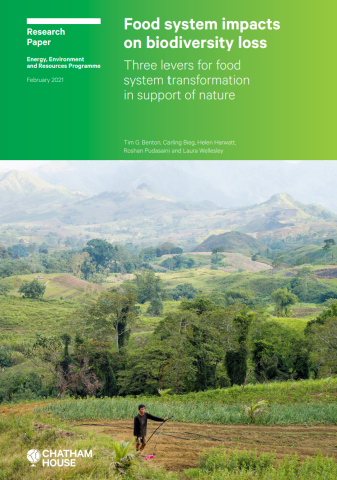 Food system impacts on biodiversity loss report cover