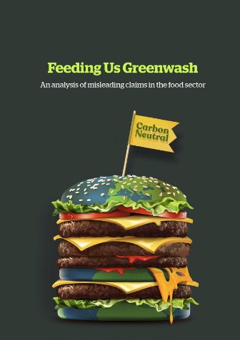 The cover of the “Feeding Us Greenwash” report by the Changing Markets Foundation.