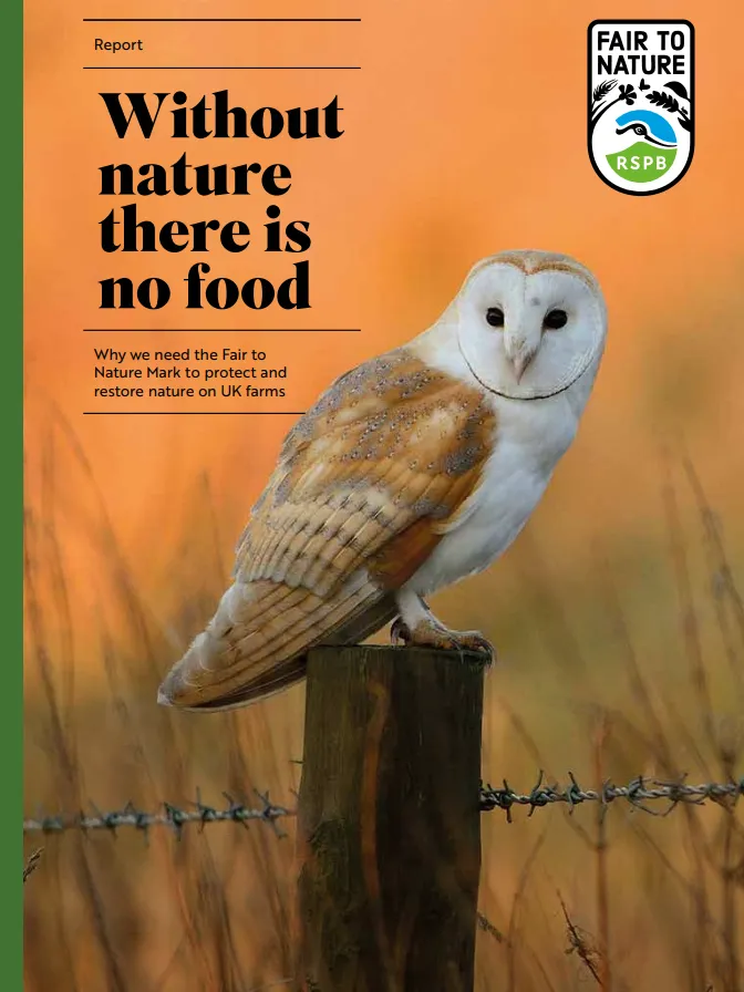Image: front cover of Fair to Nature report titled “without nature there is no food”
