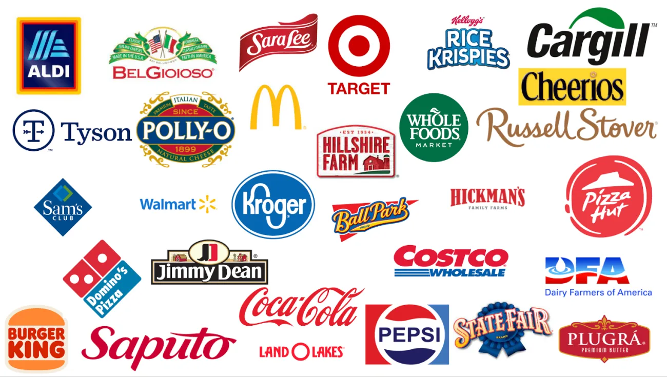 Image of corporate logos from various food companies.