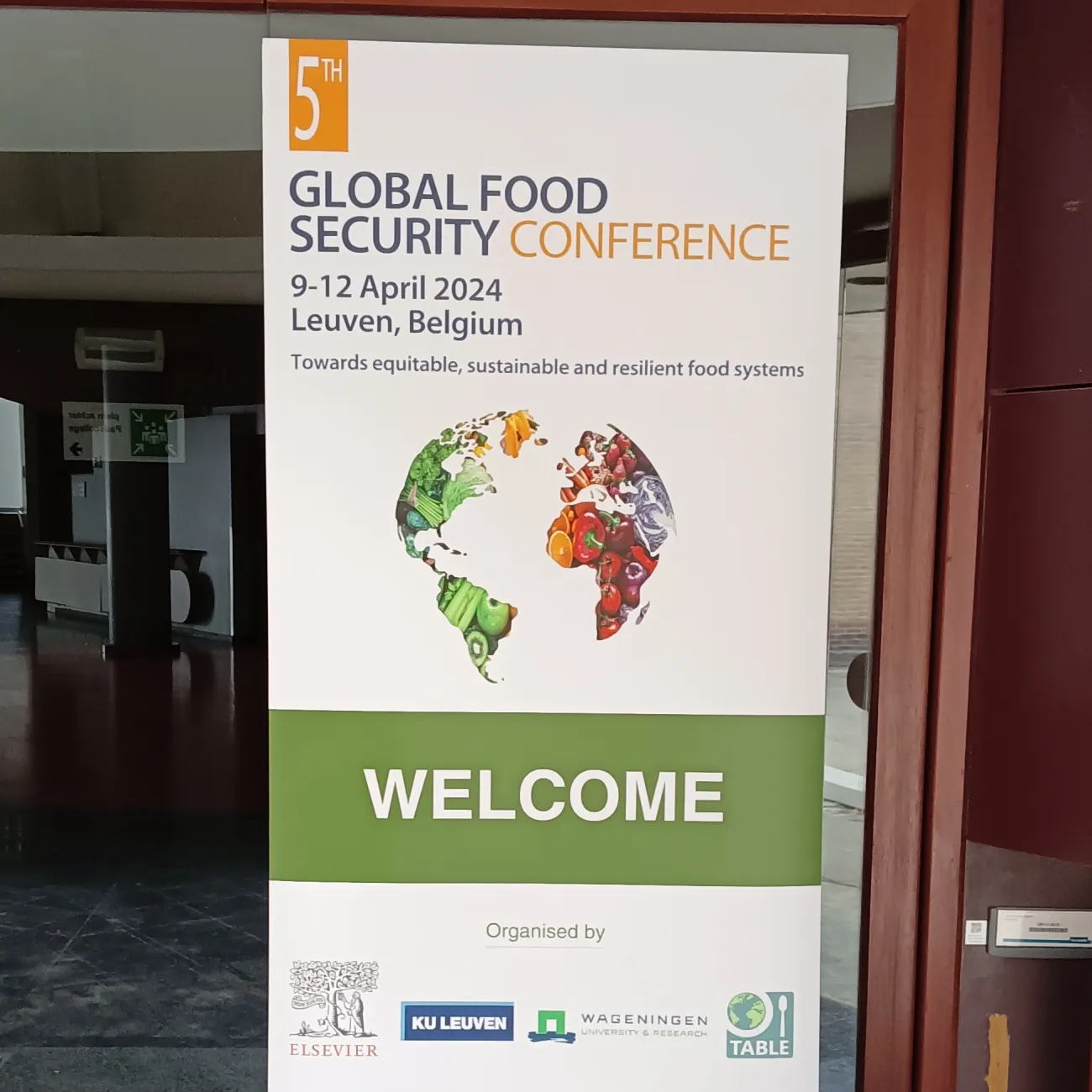 Photo of global food security conference welcome banner