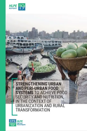 Report cover from HLPE on urban and peri-urban food systems