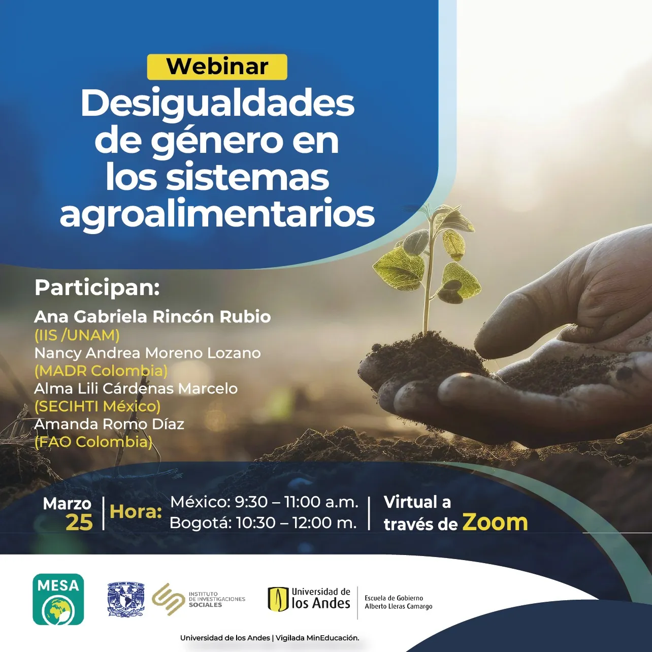 Imagen del webinar Desigualdades de genero en los sistemas alimentarios