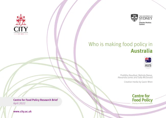 Who is making food policy in Australia?