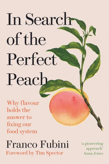 Cover page with a peach alongside text
