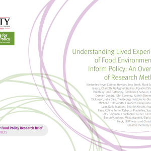 Report cover, Understanding lived experience of food environments
