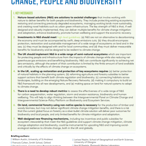 Nature-Based Solutions for Climate Change, People and Biodiversity