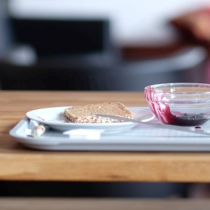 jam and cream on tray