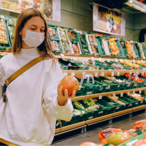 Image: Anna Shevts, Woman wearing mask in supermarket, Pexels, Pexels Licence