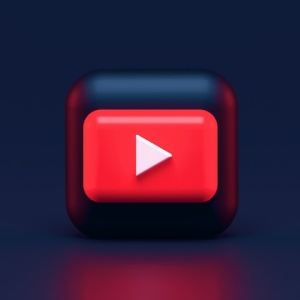 Three-dimensional YouTube logo by Alexander Shatov via Unsplash.