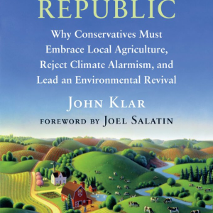 Cover of Small Farm Republic by John Klar showing a landscape with small mixed farms on it
