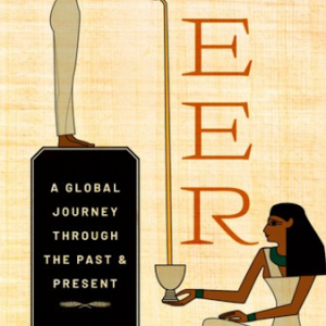 Alt text: Book cover showing two Egyptian cartoon figures pouring beer from a vase to a bowl. 