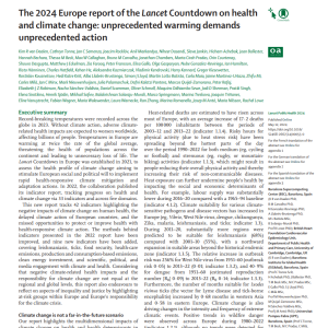 Image: First page of the 2024 Europe report of the Lancet Countdown
