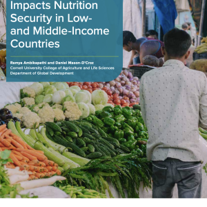 Picture of man at vegetable stand with report title