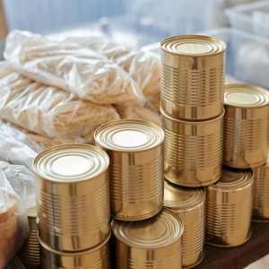 Food bank and cans: Credit: Julia M Cameron via Pexels